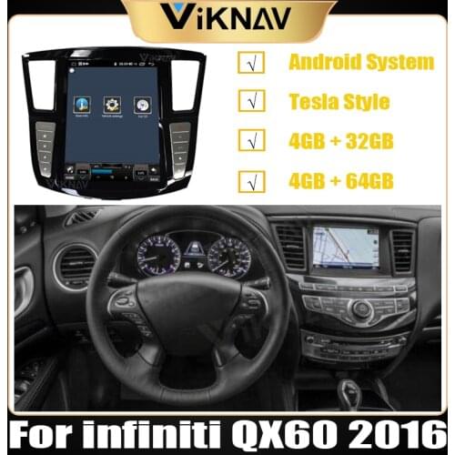Android Tesla style car multimedia player for infiniti QX60 2016 car autoradio car autoradio stereo headunit 4+64G