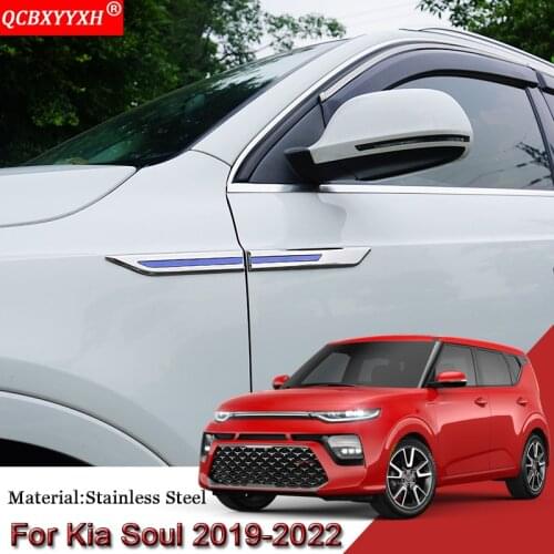 Car Styling Car Side Leaf Plate Decoration Sequins Leaf Board Side Label Stickers Auto Accessories Fit For Kia Soul 2019-2022