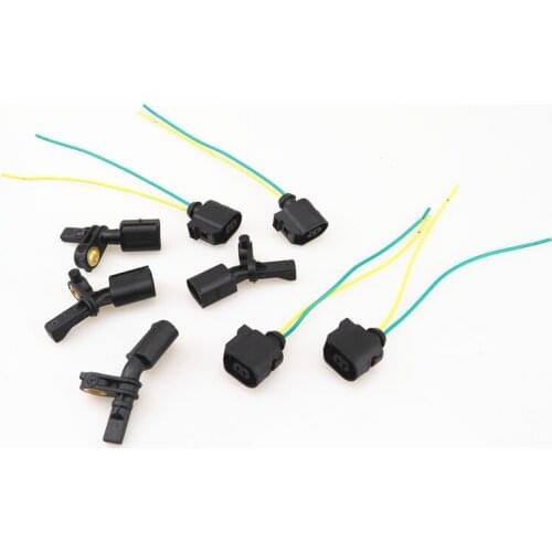 AZQFZ ABS Wheel Speed Sensor + Cable Plug For VW Passat Golf Fox Polo Tiguan A1 A2 A3 Q2 TT WHT 003 860 WHT 003 862 6E0 973 702