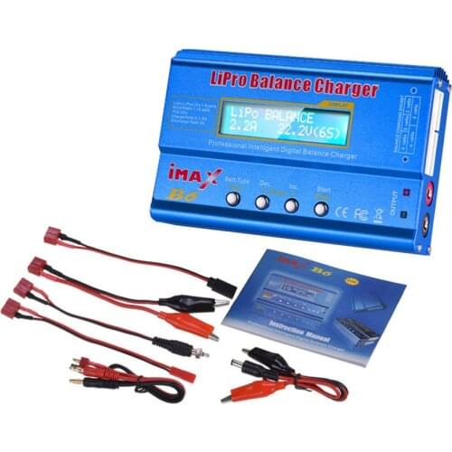 B6AC 80W 6A Lipo NiMh Li-ion Ni-Cd AC/DC RC Balance Charger 10W Discharger for RC Car Helicopter Drone Airplane Battery