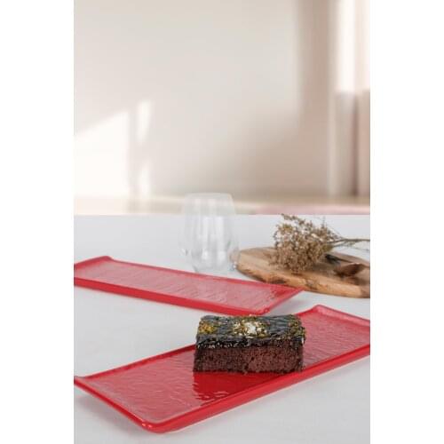 Red Natural Stone Kayak Plate 33 Cm 2 Pcs