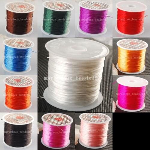 Free shipping Fashion Jewelry Yellow Red White Blue Rose Purple Crystal Stretch Elastic Beading Cord WB310