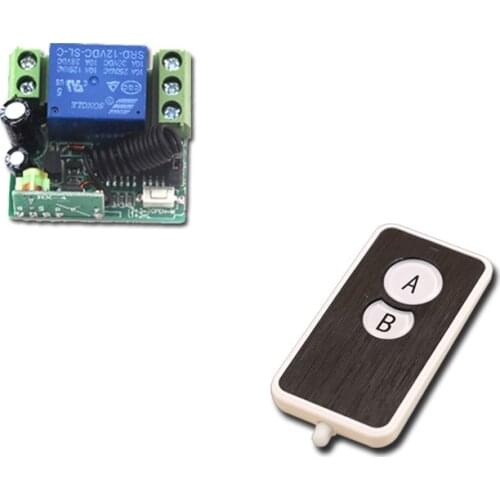 Wireless Remote Control Switch System DC 12V 10A Mini Relay Wireless Remote Control Plug 2CH Transmitter 1CH Receiver
