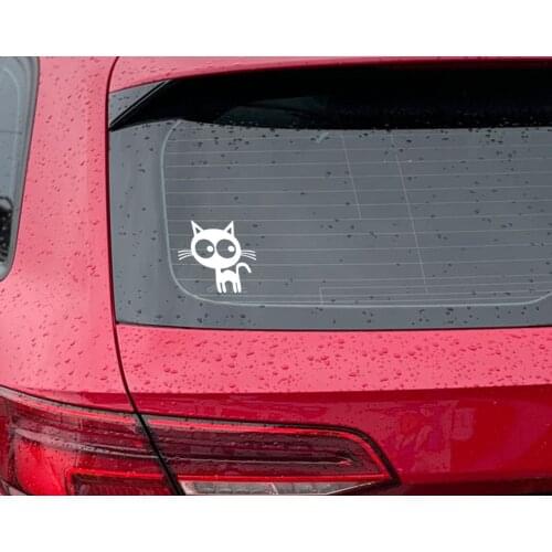 BK Home Cat Design White Car Sticker-3