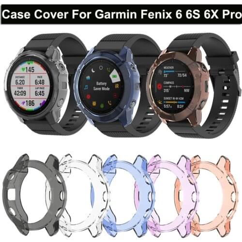 Soft TPU Frame Protector Silicone Full Case Cover For Garmin Fenix 6 6X 6S Pro Smart Watch Protect Accessories Protective Shell