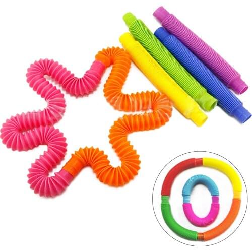 Colorful Pop Tubes Sensory Fidget Toys Fine Motor Skills Pipe Tools for Stress Toys and Anxiety Relief Suitable Kids & Adults