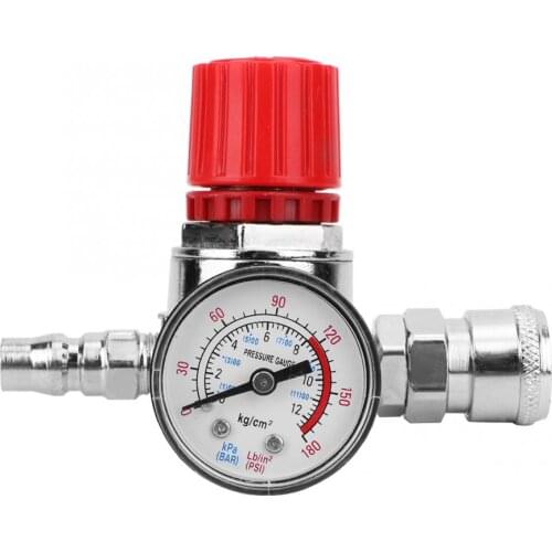 Pressure Regulator Switch Control Valve Gauge with Male/Female Connector for Air Compressor Pneumatic Tools