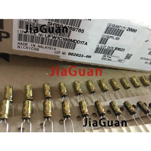 50pcs NEW NICHICON FW 10UF 16V 5X11MM audio 16V 10UF Electrolytic Capacitor 16V10uF filter amplifier 10UF/16V