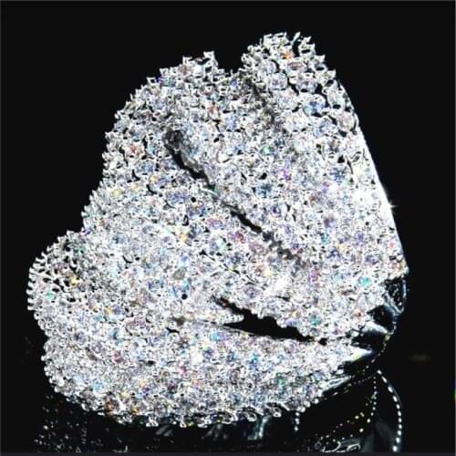 FDLK Luxury Jewelry Multilayer Zircon Charm Ladies Ring Popular Accessories Engagement Wedding Ring Lover Gift