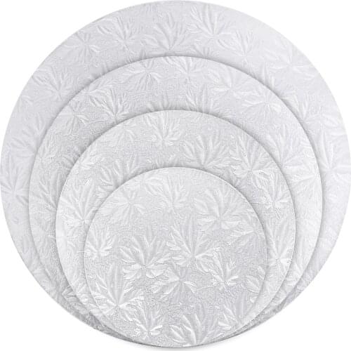 Hemoton 4PCS Round Cake Board Round Cake Circle base (6 inches, 8 inches, 10 inches and 12 inches) with 3 Cake Scrapers