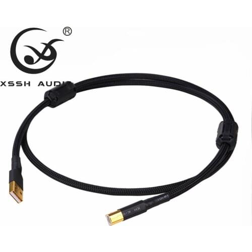 XSSH High Quality Type A to B USB Data Cable Plated Silver 4-core Cable For DAC Decoder data card upgrade Cord Wire