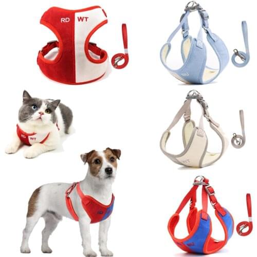 Dog Vest Harness no pull Breathable Mesh Cat Dog Harness and Lead Leash Set Puppy Vest Harness Adjustable for Medium Small Dogs