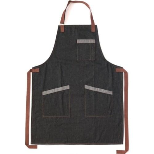 Kitchen Restaurant Work Bib Denim Apron Cowboy Chef Cooking Kitchen Apron For Woman Men Cafe Shop BBQ Hairdresser delantal
