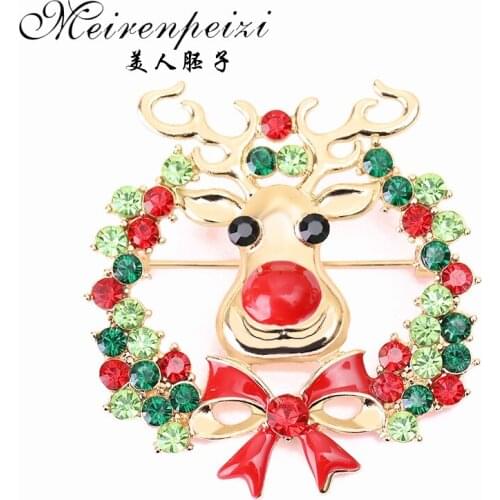 Meirenpeizi Animal cattle Enamel Pin Brooches For Women Metal Brooch Pins Denim Hat Badge Collar Jewelry Christmas Gift