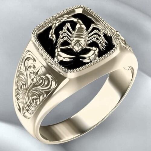 New Men Creative Scorpio Embossed Ring Trend Plated Poison Scorpion Memorial Day Ring