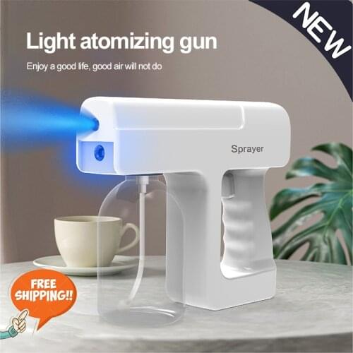 New 300ML Wireless Disinfection Spray Handheld Portable USB Rechargeable Nano Atomizer Home Blue Light Sterilization Spray