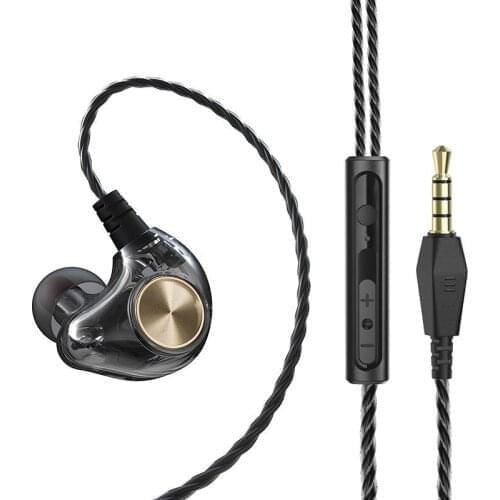 New product K1 Android mobile phone wire control headset metal heavy bass computer PC headset in-ear sports stereo HIFI headset