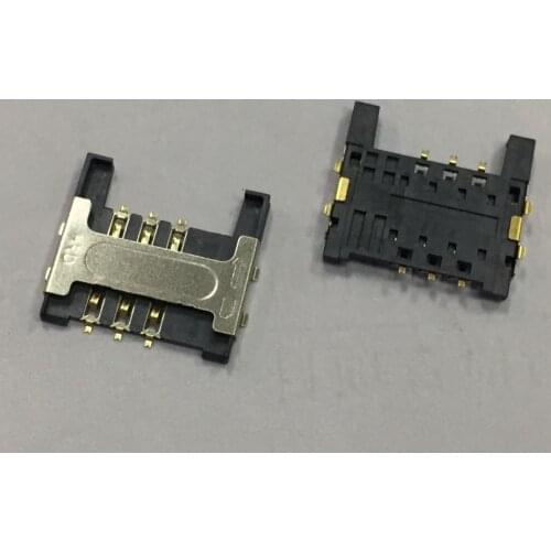 Old Machine Flip Bar Slider Micro 6pin SIM Card Slot Tray Holder Reader Adapter Patch Motherboard Replacement Cellphone LCN