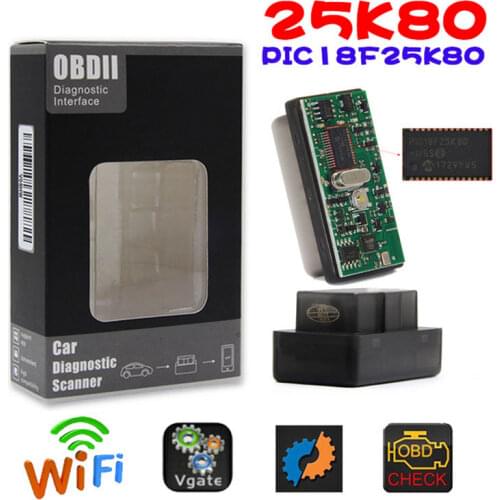 Super Mini ELM327 WIFI OBD2 Code Reader 25k80 ELM 327 Wifi Scan Tool for IOS Android Smart Phone & Windows