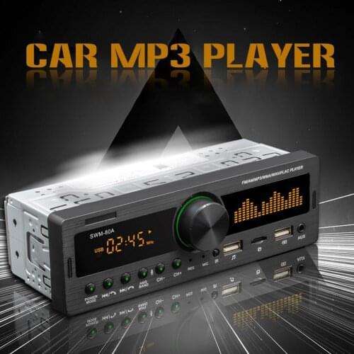 SWM-80B Car Audio Player Dual USB FM/AM MP3 Player AUX Car Media Player Bluetooth-compatible Audio Media Radio Receiver for Auto