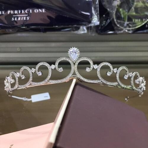 TIRIM Crystal Bridal Tiara Crown Bride Headbands Women Girl Headpiece Prom Hair Ornaments Wedding Head Jewelry Accessories