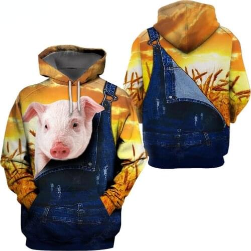 CLOOCL Halloween Hoodie Pet Pig 3D All Over Printed Animal Piglet Hoodies Autumn Men Women Hooded Long Sleeve Harajuku Pullovers