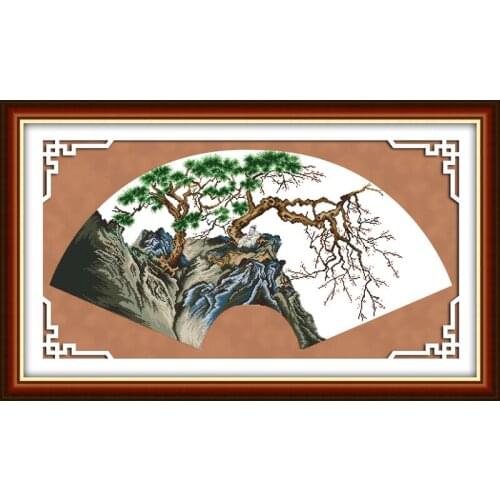 Everlasting Love Sector(1)(Pine) Chinese Cross Stitch Kits Ecological Cotton Stamped Printed DIY Christmas Decorations For Home