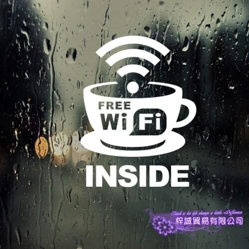 Coffee Shop WiFi Sticker Bean Decal Cafe Cup Poster Vinyl Art Wall Decals Decor Mural Break Coffee Sticker