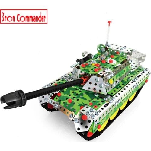 Funny Metal Iron DIY Assembly Blocks Car Models Educational screw nut mkd2 Toys for Children Military Apache Aircraft / tank