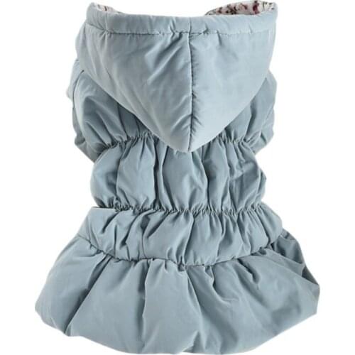 Dogs Winter Cotton Button Coat Dogs Hoodies Warm Floral Bubble Princess Pets Down Jacket Pink Small Dog Fine Fleece Clothes