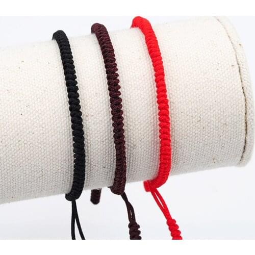 1PCS Black Red Tibetan Buddhist Good Lucky Charm Tibetan Bracelets & Bangles Jewelry For Women Men Handmade Knots Rope Bracelet