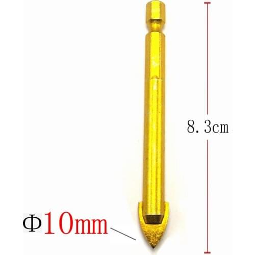 1Pc Mini 1/4" Hex Shank Hss Glass Drill Attachment Woodworking Head Drills Tool Hole Diameter 10mm Ceramic Drill Bits Tile Set