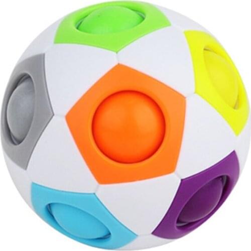1Pc Fidget Spinner Interactive Mini Cube Toy Stimulation Sensory Fidget Anti-Anxiety Football Cube Orbiting Ring Cube