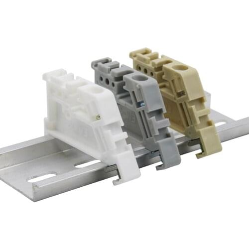 10/20pcs EW-35 Gray end stoper DIN Rail End Screw Clamp Terminal Fixed Block universal terminal blocks ending gray brown white