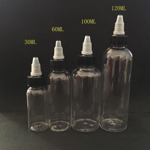 1000pcs Plastic Dropper Bottles 30ml 60ml 100ml 120ml PET Pen Shape Empty E Liquid Bottles With Twist Off Cap for Nail Gel