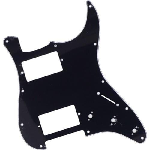 11 hole Pickguard Scratch Plate for ST SQ Electric Guitar Replacement, 3Ply Black Shell