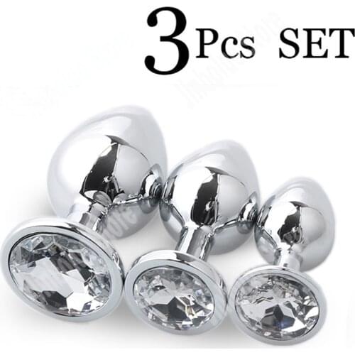 3Pcs/Set Stainless Steel Butt Plug Couple Anus Dilator Anal Trainer Sex Products for Woman Metal Anus Beads Adults Sex Toys