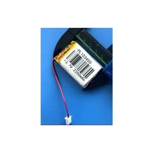 Free shipping 2pcs/lot 3.7v 2200mah 103450 polymer lithium li-po rechargeable battery for MP3 MP4 GPS PC mini speaker
