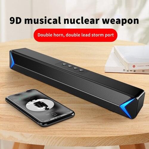Wireless strip Bluetooth speaker subwoofer home game smart outdoor USB 3d sound effect TF card AUX audio playback