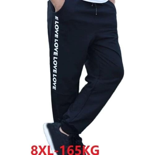 Autumn men pencil sports pants plus size 7XL 8XL 9XL sweatpants elasticity oversize pants loose 160KG 60 62 66 68 70
