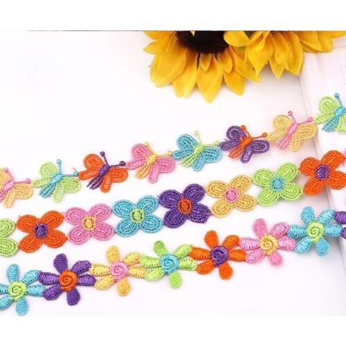 Color Flower Lace Wedding Decoration Clothing Lace Trim Wedding Party Embroidered Decoration Home DIY Sewing Craft Accessories