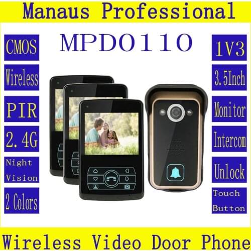 D110b Profession Smart Home 1V3 Interfones Inalabricos,High Quality 2.4G Digital PIR Detection Video Door Peephole Camera