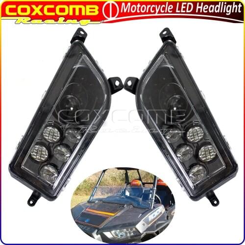 For Polaris RZR 900 & RZR 1000 S & RZR 1000 XP 2015-2017 Motorcycle Angel Eye LED Headlights Left Right Hi/Lo Beam Headlamp