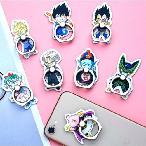 Dragon Ball Saiyan Mobile Phone Holder Goku Vegeta Phone Ring Dragon Ball Z Gogeta Buu Finger Ring Stand for Phone