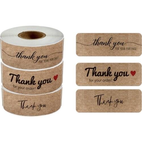 Retangle Label Stickers Thank You for Your Order Pack Decorative Sealing Stickers Gift Packing Stickers Small Business Supplies