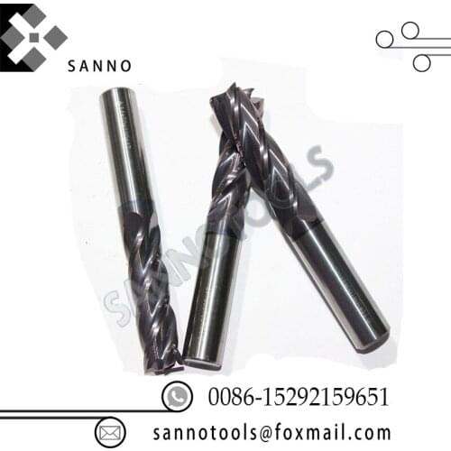 Tungsten steel cnc long shank milling cutter 4 flutes 45 degree flattened end mill for rough milling cutting and semi-finishing
