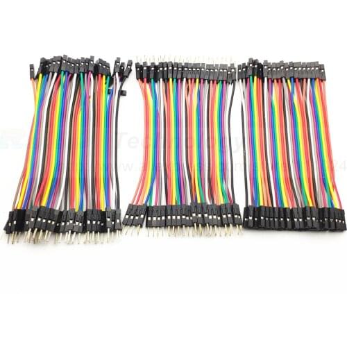 Free Shipping 40pcs in Row Dupont Cable 10cm 2.54mm 1pin 1p-1p Female to Female Male jumper wire for Arduino