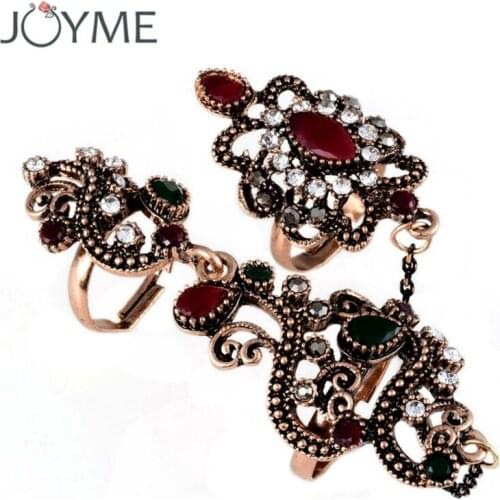 Carved Flowers Vintage Pretty Exquisite Mid Rings Turkish Jewelry Anel Aneis Masculinos Anillos Anti Gold Rings Set Accessories