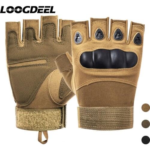 LOOGDEEL Mountaineering Gloves Half-finger Anti-slip Durable Movement Outdoor Training Tactical Gloves Mountaineering Gloves