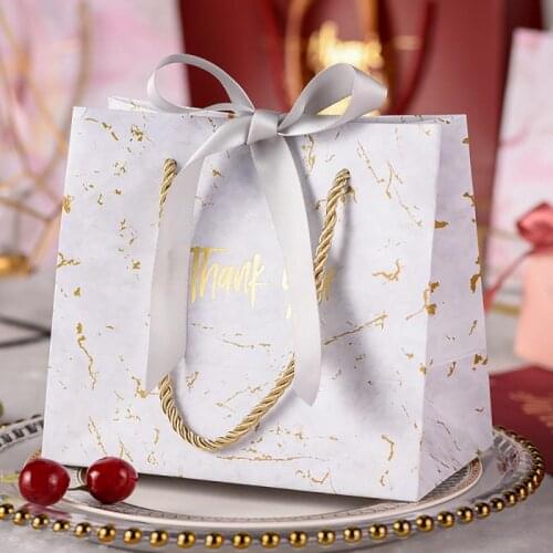 10Pcs Marble Gift Bag Wedding Favors Candy Box Paper Gift Bag Birthday Party Supplies Baby Shower Chocolate Packaging Boxes